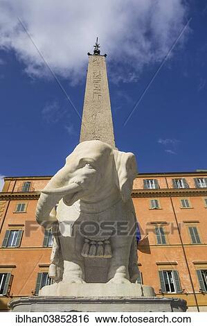 "Bernini's Elephant, Pulcino della Minerva, elephant statue at the base of the obelisk Obelisco della Minerva, by Ercole Ferrata to a design by Gian Lorenzo Bernini, Rome, Lazio, Italy, Europe" View Large Photo Image Stock Photograph - "Bernini's Elephant, Pulcino della Minerva, elephant statue at the base of the obelisk Obelisco della Minerva, by Ercole Ferrata to a design by Gian Lorenzo Bernini, Rome, Lazio, Italy, Europe". Fotosearch