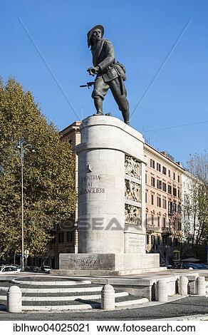 "Bersaglieri monument at the Porta Pia, base with reliefs of fighters, quote by Mussolini, built in fascism, 1932, sculptor Publius Morbiducci, Nomenta, Rome, Lazio, Italy, Europe" View Large Photo Image Stock Image - "Bersaglieri monument at the Porta Pia, base with reliefs of fighters, quote by Mussolini, built in fascism, 1932, sculptor Publius Morbiducci, Nomenta, Rome, Lazio, Italy, Europe". Fotosearch