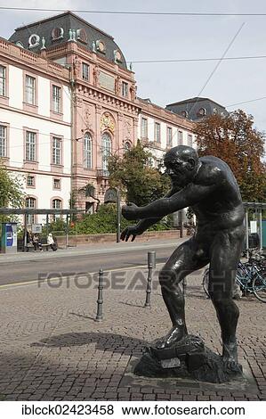 Berserker, sculpture by Waldemar Grzimer, Ducal Palace of Darmstadt at the back, today accommodating part of the University of Technology, TU Darmstadt, Darmstadt, Hesse, Germany, Europe View Large Photo Image Stock Photo - Berserker, sculpture by Waldemar Grzimer, Ducal Palace of Darmstadt at the back, today accommodating part of the University of Technology, TU Darmstadt, Darmstadt, Hesse, Germany, Europe. Fotosearch
