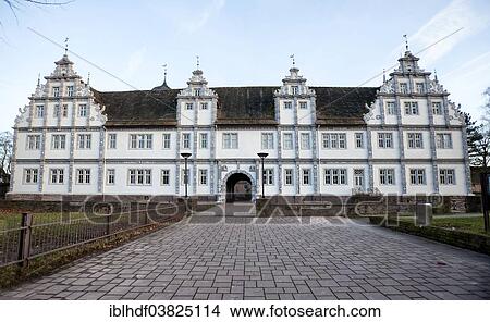 Picture - "Bevern Weser Renaissance Castle, Bevern, Weserbergland, Lower Saxony, Germany, Europe". Fotosearch