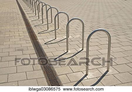 "Bicycle parking with metal holders, Stuttgart, Baden-Wurttemberg, Germany, Europe" View Large Photo Image Stock Photography - "Bicycle parking with metal holders, Stuttgart, Baden-Wurttemberg, Germany, Europe". Fotosearch
