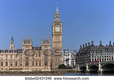 Stock Photograph - "Big Ben Clock Tower, Palace of Westminster, Houses of Parliament, Unesco World Heritage Site, London, England, United Kingdom, Europe". Fotosearch