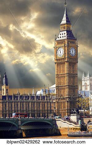 Stock Image - "Big Ben, Houses of Parliament, Westminster, London, England, United Kingdom, Europe". Fotosearch