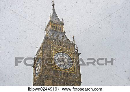 Stock Photo - "Big Ben in the snow, London, England, United Kingdom, Europe". Fotosearch