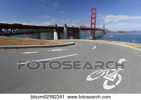 "Bike path in front of the Golden Gate Bridge, San Francisco, California, USA" View Large Photo Image Stock Image - "Bike path in front of the Golden Gate Bridge, San Francisco, California, USA". Fotosearch