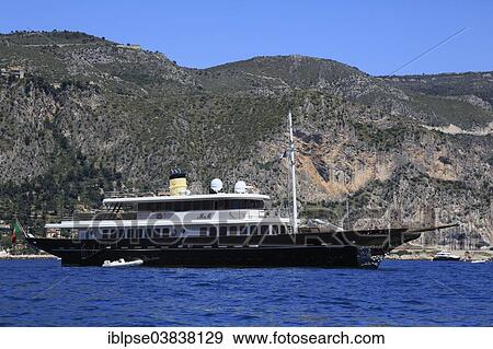"Bilgin Yachts motor yacht M&M at anchor in front of Eze Bord de Mer, Maritime Alps, Provence Alpes Cote d'Azur, France, Europe" View Large Photo Image Stock Photo - "Bilgin Yachts motor yacht M&M at anchor in front of Eze Bord de Mer, Maritime Alps, Provence Alpes Cote d'Azur, France, Europe". Fotosearch