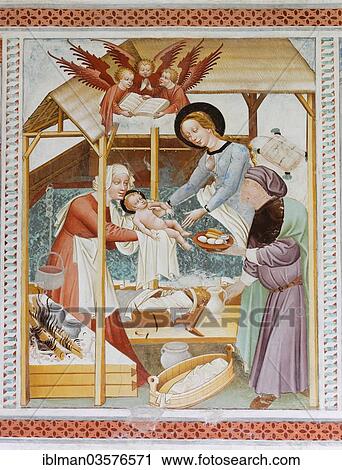 "Birth of Christ, fresco by Thomas von Villach, around 1470, St. George's Church, Gerlamoos, Steinfeld, Carinthia, Austria, Europe" View Large Photo Image Stock Image - "Birth of Christ, fresco by Thomas von Villach, around 1470, St. George's Church, Gerlamoos, Steinfeld, Carinthia, Austria, Europe". Fotosearch