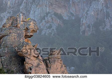 Stock Photography - "Bizarre rock erosions, Calanche, Les Calanches de Piana, Corse-du-Sud, Corsica, France, Europe". Fotosearch