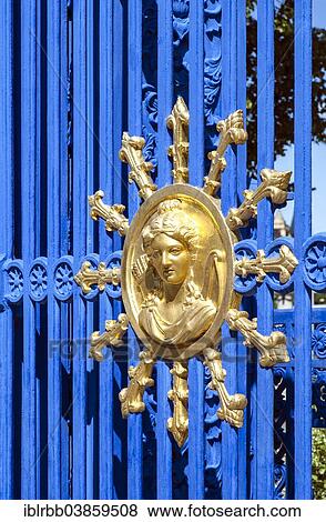 Stock Photo - "Bla Porten, blue gate, entrance to the country park on Djurgarden island, Stockholm, Sweden, Europe". Fotosearch