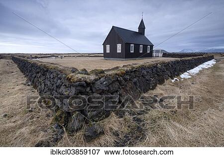 "Black Church of Buoir, Snaefellsnes, Iceland, Europe" View Large Photo Image Stock Photo - "Black Church of Buoir, Snaefellsnes, Iceland, Europe". Fotosearch