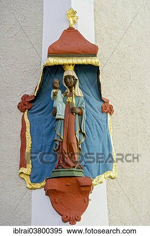 "Black Madonna on a house, Bad Tolz, Upper Bavaria, Bavaria, Germany, Europe" View Large Photo Image Stock Photography - "Black Madonna on a house, Bad Tolz, Upper Bavaria, Bavaria, Germany, Europe". Fotosearch
