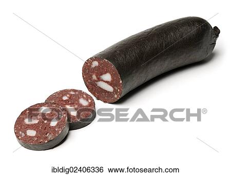 Stock Photograph - "Black pudding, also known as blood pudding or blood sausage, often served as part of a traditional English cooked breakfast, traditional dish from Lancashire, England, United Kingdom, Europe". Fotosearch