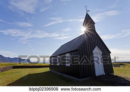 "Black wooden church in Budir, West Iceland, Iceland, Europe" View Large Photo Image Stock Photo - "Black wooden church in Budir, West Iceland, Iceland, Europe". Fotosearch