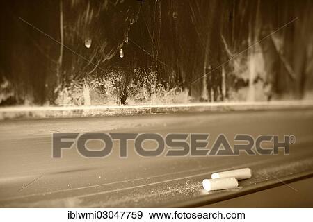 Stock Photo - "Blackboard, chalk, classroom, Stuttgart, Baden-Wurttemberg, Germany, Europe". Fotosearch