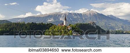 "Bled island with St. Mary's Church, Lake Bled, Bled, Slovenia, Europe" View Large Photo Image Stock Image - "Bled island with St. Mary's Church, Lake Bled, Bled, Slovenia, Europe". Fotosearch