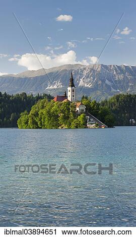 "Bled island with St. Mary's Church, Lake Bled, Bled, Slovenia, Europe" View Large Photo Image Stock Image - "Bled island with St. Mary's Church, Lake Bled, Bled, Slovenia, Europe". Fotosearch