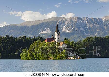 "Bled island with St. Mary's Church, Lake Bled, Bled, Slovenia, Europe" View Large Photo Image Stock Photograph - "Bled island with St. Mary's Church, Lake Bled, Bled, Slovenia, Europe". Fotosearch