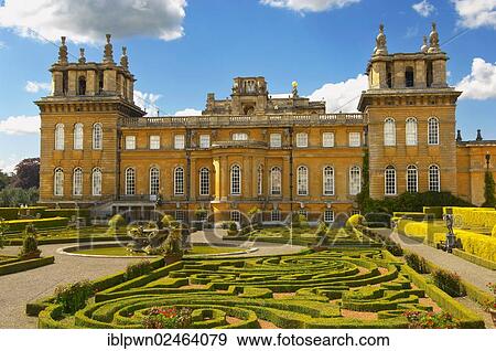 Stock Photo - "Blenheim Palace, Italian Garden with topiary maze, Woodstock, England, United Kingdom, Europe". Fotosearch