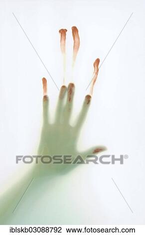 Bloodied hand slipping down frosted glass View Large Photo Image Stock Image - Bloodied hand slipping down frosted glass. Fotosearch
