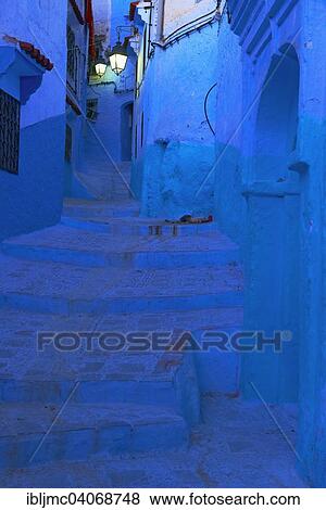 "Blue alleyway, Chefchaouen, Morocco, Africa" View Large Photo Image Stock Photo - "Blue alleyway, Chefchaouen, Morocco, Africa". Fotosearch