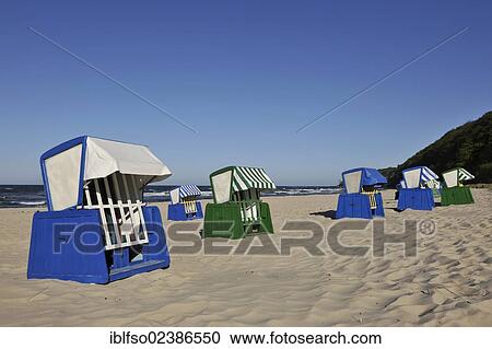 "Blue and white roofed beach chairs on the beach near Goehren, with copy space, Baltic Sea resort town of Goehren, Ruegen, Mecklenburg-Western Pomerania, Germany, Europe" View Large Photo Image Stock Image - "Blue and white roofed beach chairs on the beach near Goehren, with copy space, Baltic Sea resort town of Goehren, Ruegen, Mecklenburg-Western Pomerania, Germany, Europe". Fotosearch