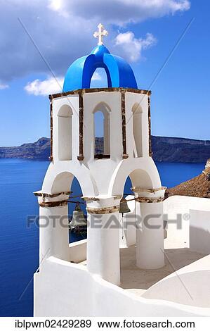 "Blue domed Byzantine Orthodox church, Cyclades Islands, Oia, Ia, Santorini, Greece, Europe" View Large Photo Image Stock Photo - "Blue domed Byzantine Orthodox church, Cyclades Islands, Oia, Ia, Santorini, Greece, Europe". Fotosearch
