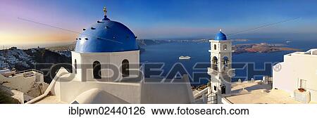 "Blue-domed church of Imerovigli, Santorini, Greece, Europe" View Large Photo Image Stock Photograph - "Blue-domed church of Imerovigli, Santorini, Greece, Europe". Fotosearch