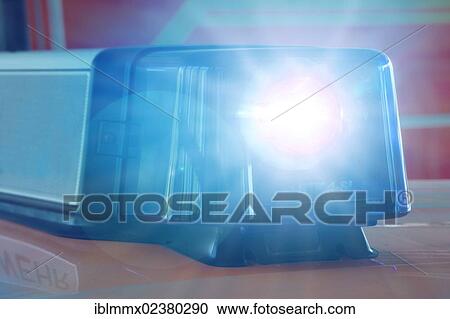 Stock Image - "Blue light on a fire engine, Germany, Europe". Fotosearch