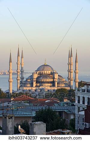 Stock Photo - "Blue Mosque, also known as Sultan Ahmed Mosque, Sultanahmet Camii, UNESCO World Cultural Heritage Site, Istanbul, European side, Istanbul Province, Turkey, European side, Europe". Fotosearch