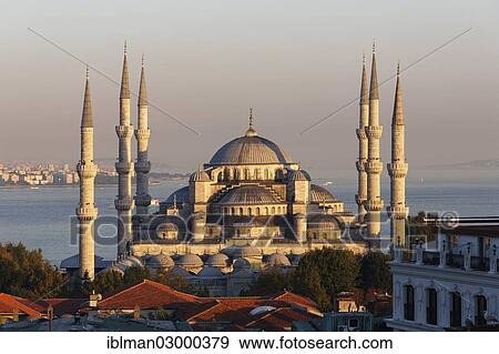 Stock Photo - "Blue Mosque, Sultan Ahmed Mosque or Sultanahmet Camii, Istanbul, European side, Istanbul Province, Turkey, European side, Europe". Fotosearch