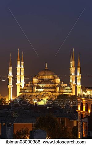 "Blue Mosque, Sultan Ahmed Mosque or Sultanahmet Camii, at night, Istanbul, European side, Istanbul Province, Turkey, European side, Europe" View Large Photo Image Stock Photograph - "Blue Mosque, Sultan Ahmed Mosque or Sultanahmet Camii, at night, Istanbul, European side, Istanbul Province, Turkey, European side, Europe". Fotosearch