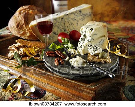 Stock Photo - Blue Stilton cheese. Fotosearch