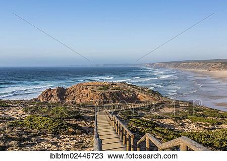 "Boardwalk to the lookout point, Praia do Bordeira, Carrapateira, Algarve, West Coast, Portugal, Atlantic, Europe" View Large Photo Image Stock Image - "Boardwalk to the lookout point, Praia do Bordeira, Carrapateira, Algarve, West Coast, Portugal, Atlantic, Europe". Fotosearch