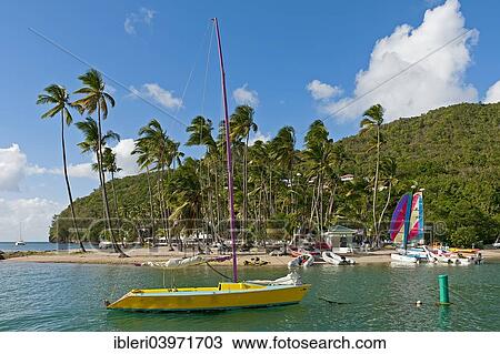 "Boat, beach, Marigot Bay, Castries, Saint Lucia, North America" View Large Photo Image Stock Image - "Boat, beach, Marigot Bay, Castries, Saint Lucia, North America". Fotosearch