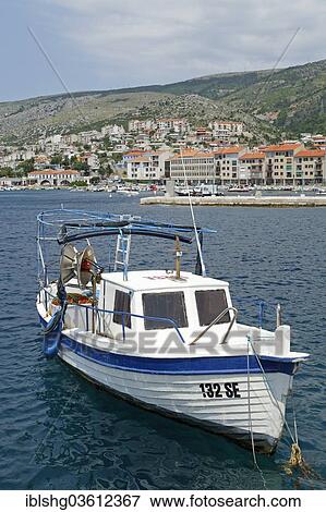 "Boat in the harbour, Senj, Kvarner Gulf, Croatia, Europe" View Large Photo Image Stock Photo - "Boat in the harbour, Senj, Kvarner Gulf, Croatia, Europe". Fotosearch