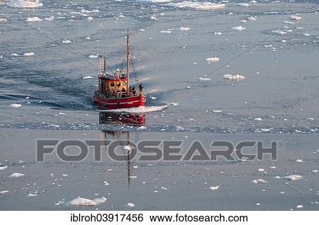 "Boat in the Ilulissat Icefjord, Disko Bay, West Greenland, Greenland, North America" View Large Photo Image Stock Photograph - "Boat in the Ilulissat Icefjord, Disko Bay, West Greenland, Greenland, North America". Fotosearch