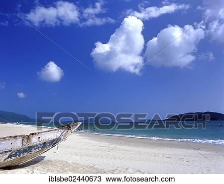 "Boat on Dadonghai Beach, white sandy beach, Sanya, Hainan Island, China, Asia" View Large Photo Image Stock Image - "Boat on Dadonghai Beach, white sandy beach, Sanya, Hainan Island, China, Asia". Fotosearch