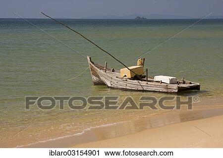 Stock Image - "Boat on the beach, Giang Dau, Insel Phu Quoc, Vietnam, Asia". Fotosearch