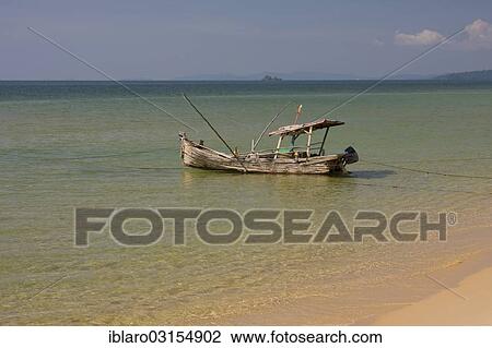 Stock Image - "Boat on the beach, Giang Dau, Insel Phu Quoc, Vietnam, Asia". Fotosearch