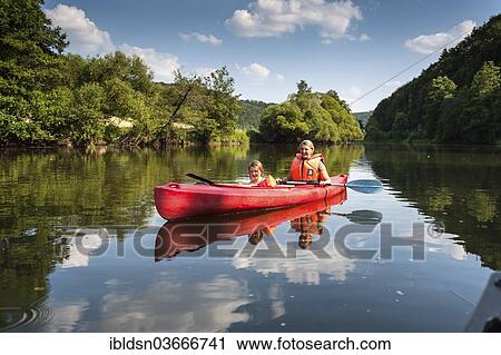 "Boat ride in a Canadian canoe on the Naab River, Upper Palatinate, Bavaria, Germany, Europe" View Large Photo Image Stock Image - "Boat ride in a Canadian canoe on the Naab River, Upper Palatinate, Bavaria, Germany, Europe". Fotosearch