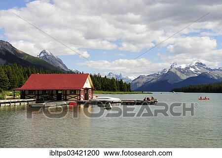 "Boathouse on Maligne Lake, Jasper National Park, Alberta Province, Canada, North America" View Large Photo Image Stock Image - "Boathouse on Maligne Lake, Jasper National Park, Alberta Province, Canada, North America". Fotosearch