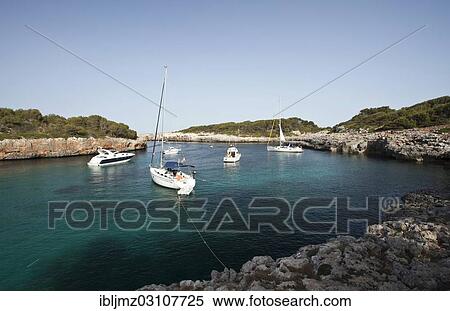 "Boats at anchor in the bay, Cala Sa Nau, Mallorca, Majorca, Balearic Islands, Spain, Europe" View Large Photo Image Stock Photography - "Boats at anchor in the bay, Cala Sa Nau, Mallorca, Majorca, Balearic Islands, Spain, Europe". Fotosearch
