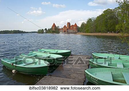 "Boats in front of Trakai Castle, Trakai, Lithuania, Baltic States, Europe" View Large Photo Image Stock Image - "Boats in front of Trakai Castle, Trakai, Lithuania, Baltic States, Europe". Fotosearch