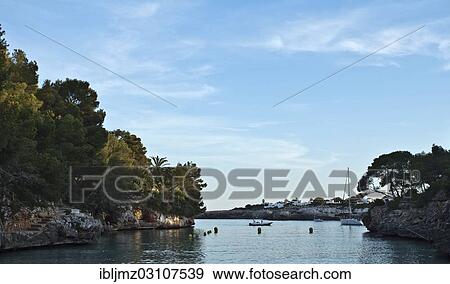 "Boats in Serena bay, Cala Serena, Mallorca, Majorca, Balearic Islands, Spain, Europe" View Large Photo Image Stock Photo - "Boats in Serena bay, Cala Serena, Mallorca, Majorca, Balearic Islands, Spain, Europe". Fotosearch