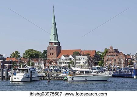 Stock Photo - "Boats in the harbor, Travemunde, Schleswig-Holstein, Germany, Europe". Fotosearch