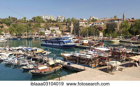 "Boats in the harbour, Antalya, Turkey, Asia" View Large Photo Image Stock Photo - "Boats in the harbour, Antalya, Turkey, Asia". Fotosearch