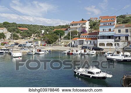 "Boats in the harbour, Lun, Pag island, Dalmatia, Croatia, Europe" View Large Photo Image Stock Photograph - "Boats in the harbour, Lun, Pag island, Dalmatia, Croatia, Europe". Fotosearch