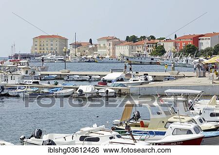 Stock Photograph - "Boats in the harbour of Porec, Porec, Istria, Croatia, Europe". Fotosearch