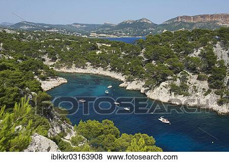 "Boats in the rocky bay Calanque de Port-Pin, Calanques National Park, Cassis, Departement Bouches-du-Rhone, Region Provence-Alpes-Cote d? ÇÖAzur d? ÇÖAzur, France, Europe" View Large Photo Image Stock Photo - "Boats in the rocky bay Calanque de Port-Pin, Calanques National Park, Cassis, Departement Bouches-du-Rhone, Region Provence-Alpes-Cote d? ÇÖAzur d? ÇÖAzur, France, Europe". Fotosearch
