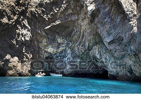 "Boats off the Blue Grotto, Capri, Campania, Italy, Europe" View Large Photo Image Picture - "Boats off the Blue Grotto, Capri, Campania, Italy, Europe". Fotosearch
